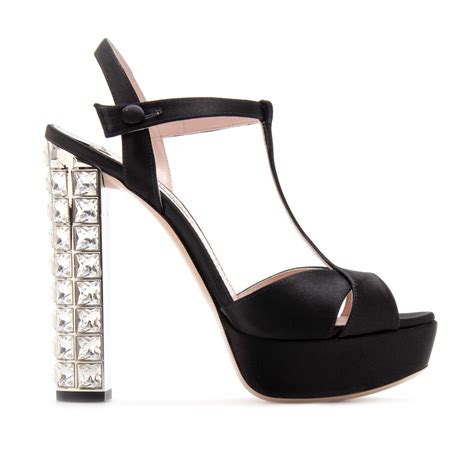 miu miu black platform heels|mi miu shoes for women.